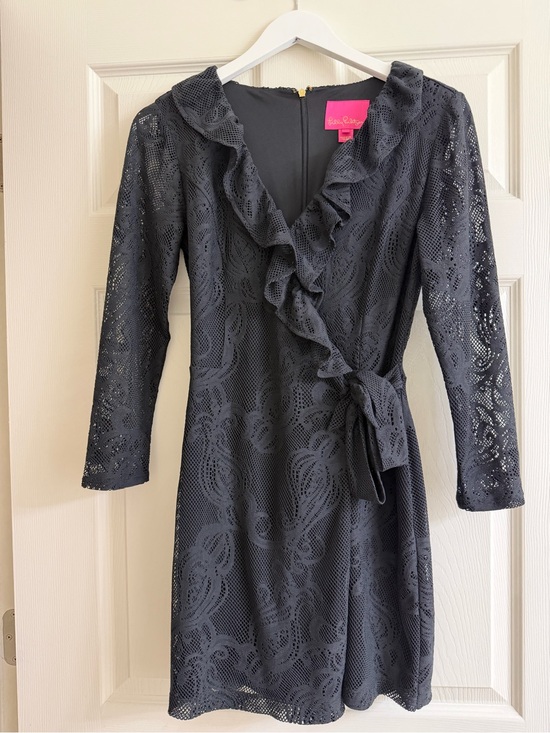 Lilly Pulitzer Pants - Lilly Pulitzer Black Tiki Ruffle Wrap Romper